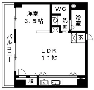 HAPPY FEELIN’ SHINMACHI【4階】の間取り