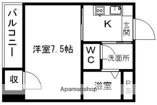 プライズビル03【6階】の間取り