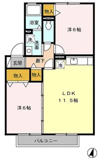 ウィルモア西梶尾 A棟【2階】の間取り