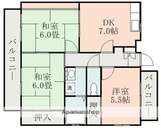 熊本県熊本市北区四方寄町【マンション】の間取り