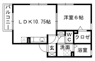 コンフォートAFK B棟【1階】の間取り