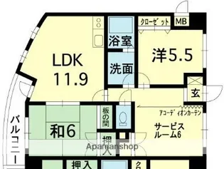 熊本県熊本市東区健軍3丁目【マンション】の間取り