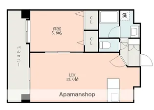 クレストリー長嶺南【6階】の間取り