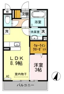 セジュール長嶺【2階】の間取り