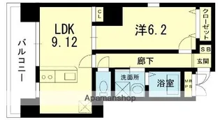 ロマージュ上通並木坂【6階】の間取り