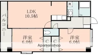 ジェラール大津【205号室】の間取り