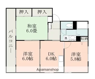 シャトーレジデンス長嶺【2階】の間取り