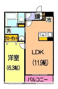 DADAマンション坪井【203号室】の間取り