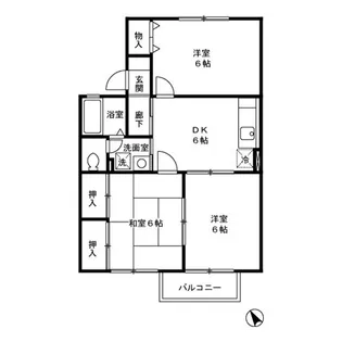 レジデンス’95 D棟【2階】の間取り