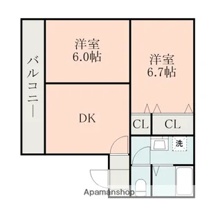 セジュールフクモリアⅡ【1階】の間取り