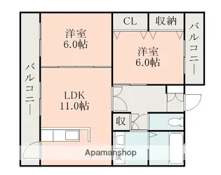 ライフパークA【2階】の間取り