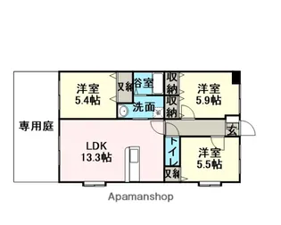 SUN ANGEL’S【1階】の間取り
