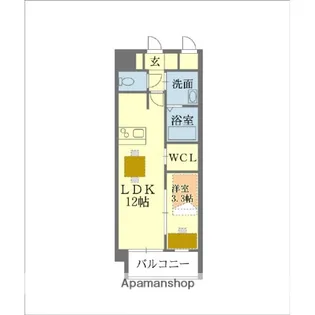 ルミナス九品寺【6階】の間取り