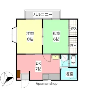 シティコーポ花園【2階】の間取り