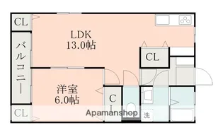 鶴城ハイツ【1階】の間取り