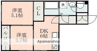 コーポ草西【3階】の間取り