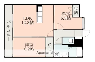グリーンパレス城南【2階】の間取り