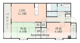 シャトー建川【4階】の間取り