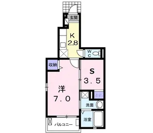 ニューエンパイヤB【1階】の間取り