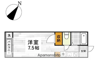 熊本県熊本市中央区新大江3丁目【アパート】の間取り