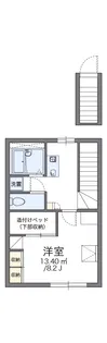 レオパレスリバーサイド本町【207号室】の間取り