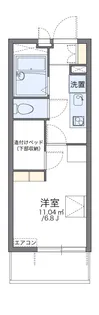 レオパレスグリーンハイツ島崎【302号室】の間取り