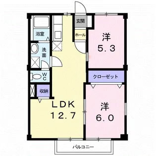 グリーンヒルズ藤本【2階】の間取り