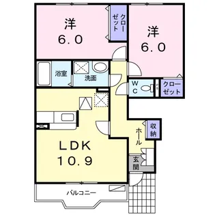 ラ・フォレスタRYU・E【1階】の間取り
