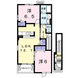エレガンテ アロッジオK【2階】の間取り