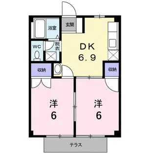 ニューシティ中の原【1階】の間取り