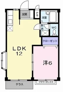 O.KハイツⅡ【1階】の間取り