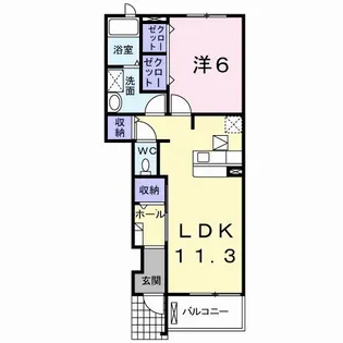 グランツB【1階】の間取り