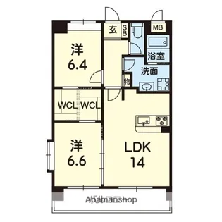 ラークヒルズ【405号室】の間取り
