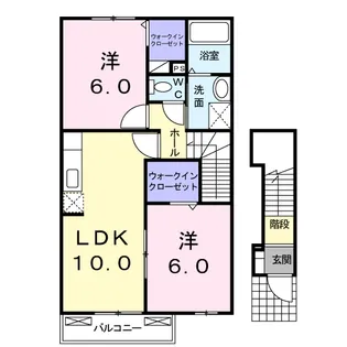 エヴァーグリーン・サウス【2階】の間取り