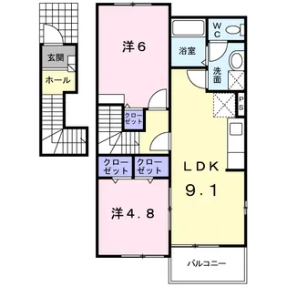 グリーンハイツIKEDA・B【2階】の間取り
