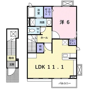 グリーンアベニュー E【2階】の間取り