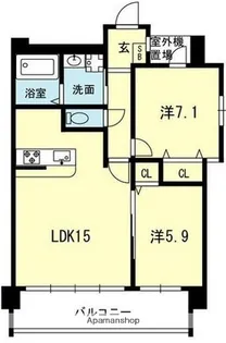ヒルズガーデン上水前寺【202号室】の間取り