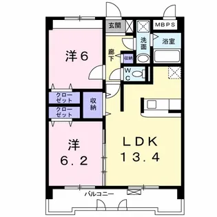 アルカンシエルA【2階】の間取り