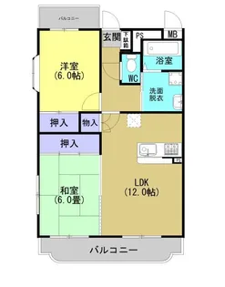 グランディールIII【105号室】の間取り