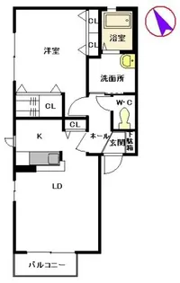 サンリッチ D棟【201号室】の間取り