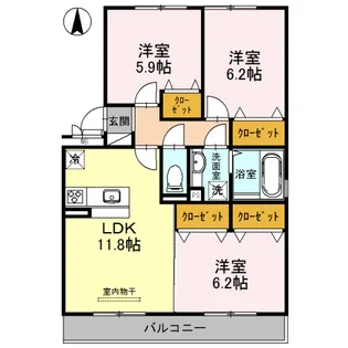 スカイヒルズひかり【2階】の間取り