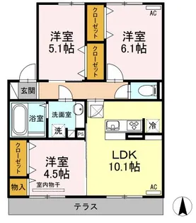 グレース ソシア B棟【1階】の間取り