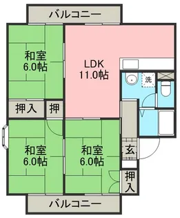 アンプルール C棟【201号室】の間取り