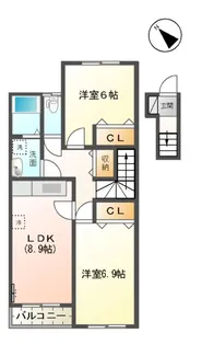 マリンハイムⅠ【206号室】の間取り