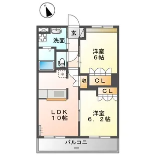 S.T SUN R【2階】の間取り