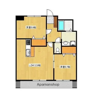 クロノス34田井島Ⅱ【5階】の間取り