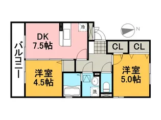 ルミエール須賀【2階】の間取り
