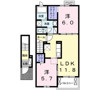 キャッスルウィング大津【2階】の間取り