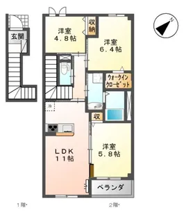 侑信輪Ⅱ【2階】の間取り