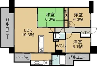 サーパス新町一番館【0506号室】の間取り
